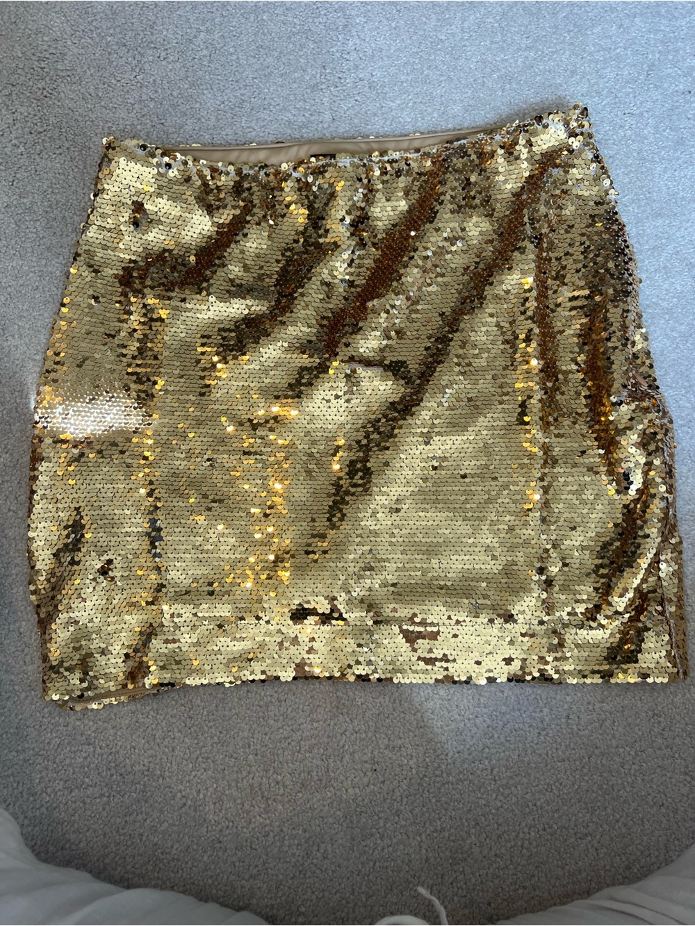 Vici Gold Sequin Mini Skirt